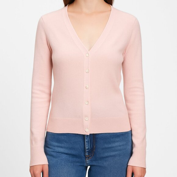 GAP - V Neck Cashmere Cardigan, light pink, small - Picture 1 of 4
